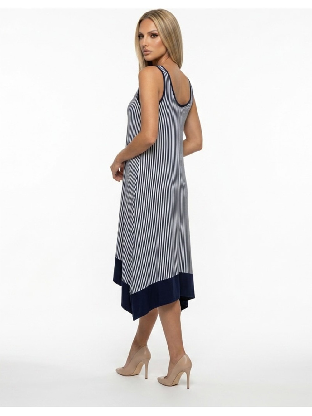 Simply Vera Vera Wang Swimsuit Cover Stripped Rayon Midi Dress Sz M